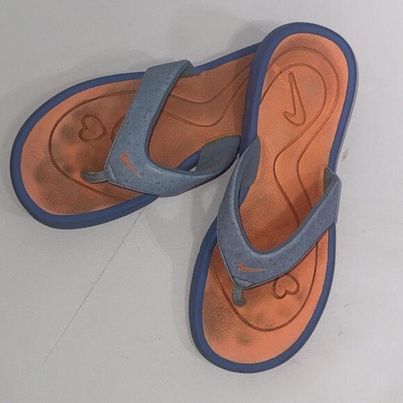 Nike Shoes - Nike 2007 Multicolor Comfort Footbed Logo Casual Athletic Flip Flops Size 6Y